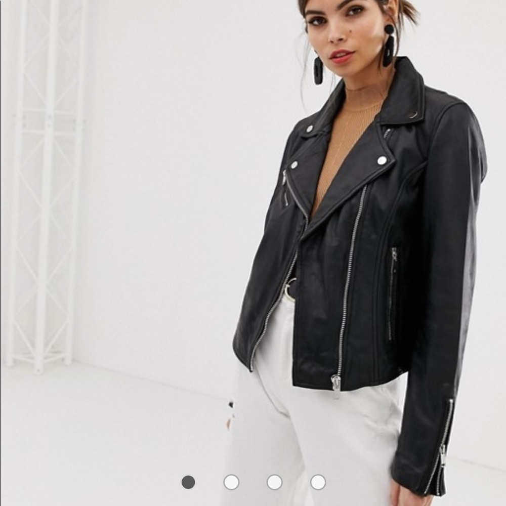 Stradivarius Real Leather Biker Jacket